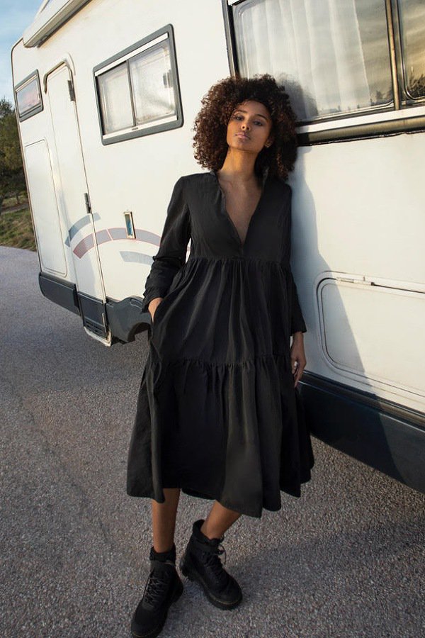 little black cotton dress