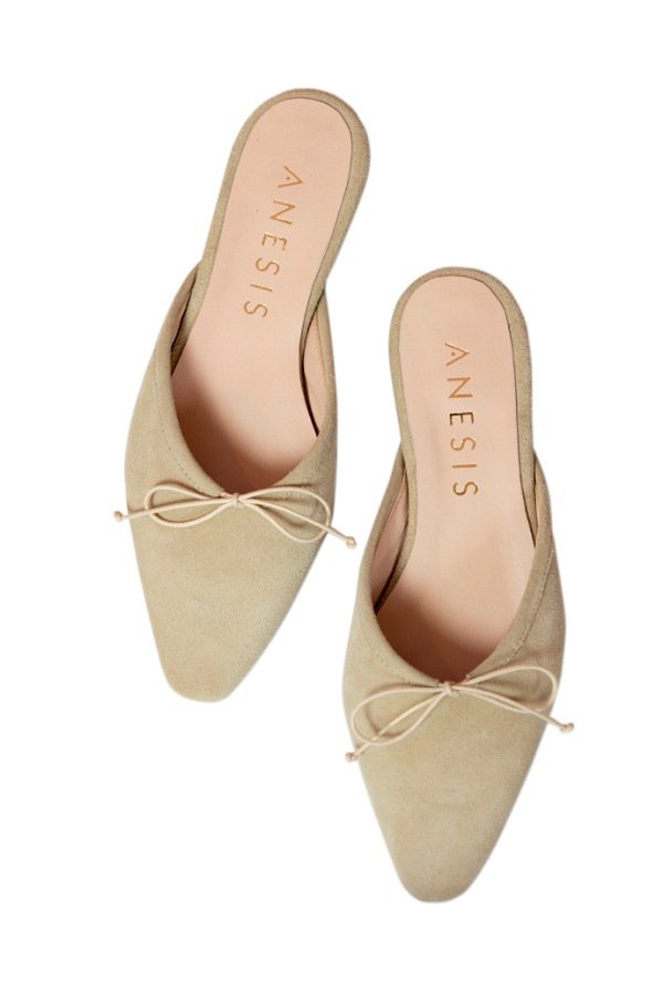 suede mules flat beige - 2the Little Store | Shop Online