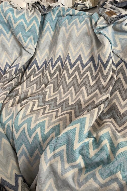 fouta blanket blue waves