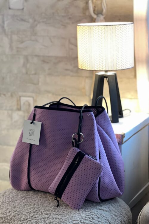 love for waves tote bag purple