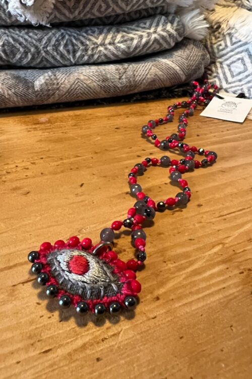 protective evil eye rosario – unique handmade necklace