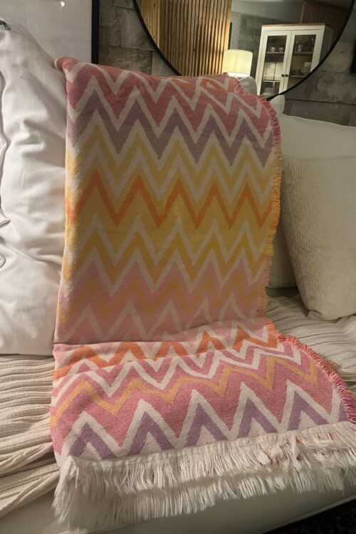 waves fouta blanket light pink & sunshine hues