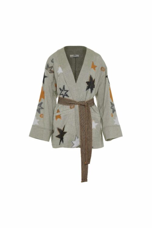 jacquard jacket with belt stars – devotion twins