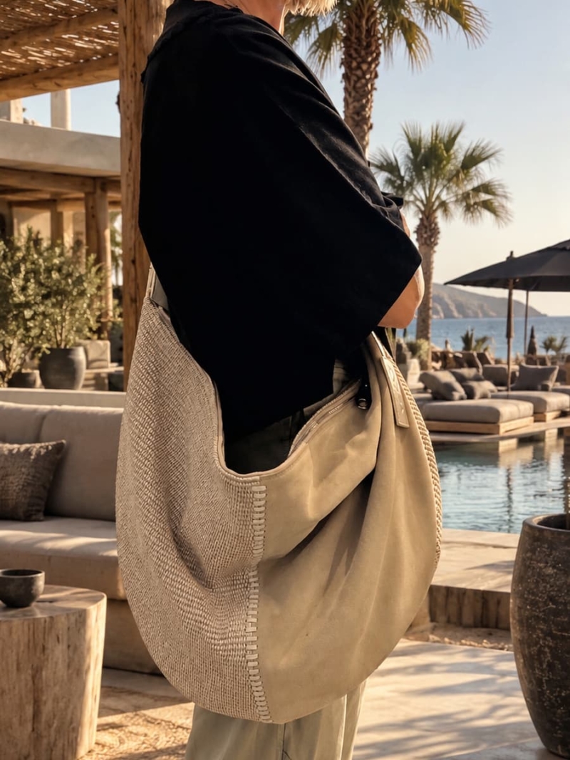 orra beatrice beige suede bag
