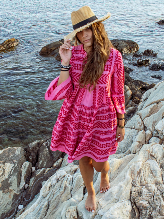 Devotion Twins Ella Dress Pink Red Midi