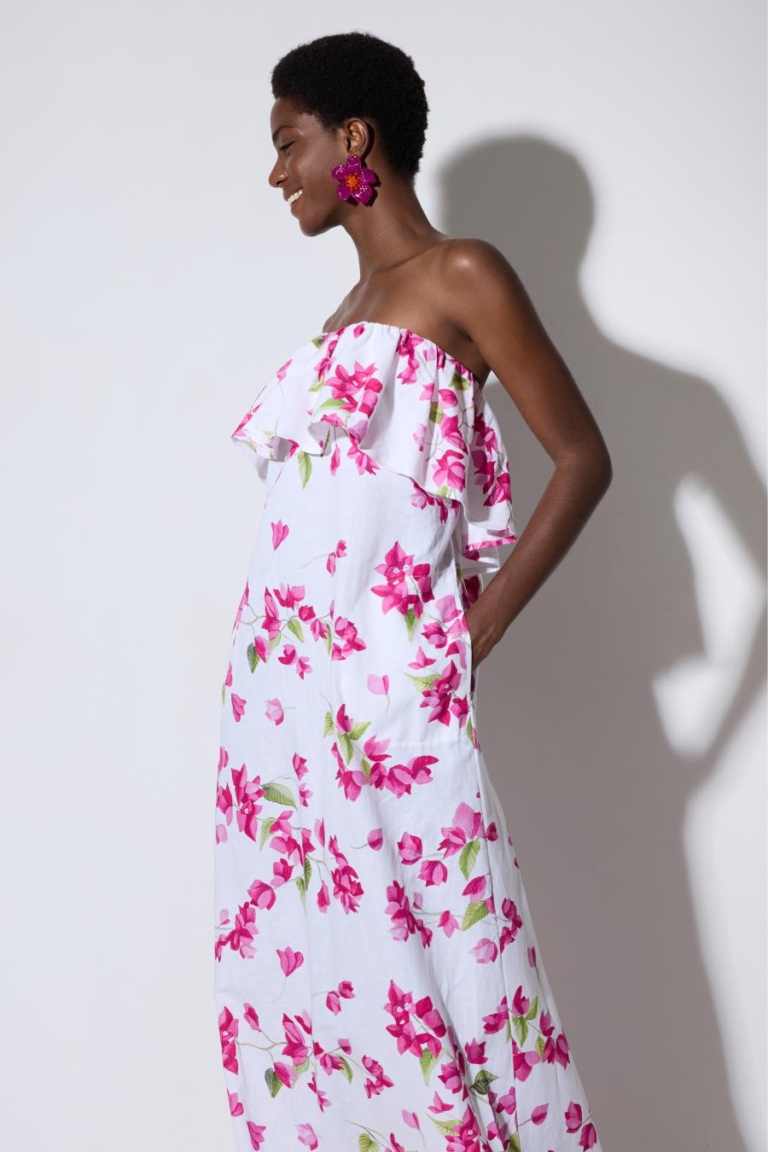 Yiorgos Koulasidis Strapless Volant Dress