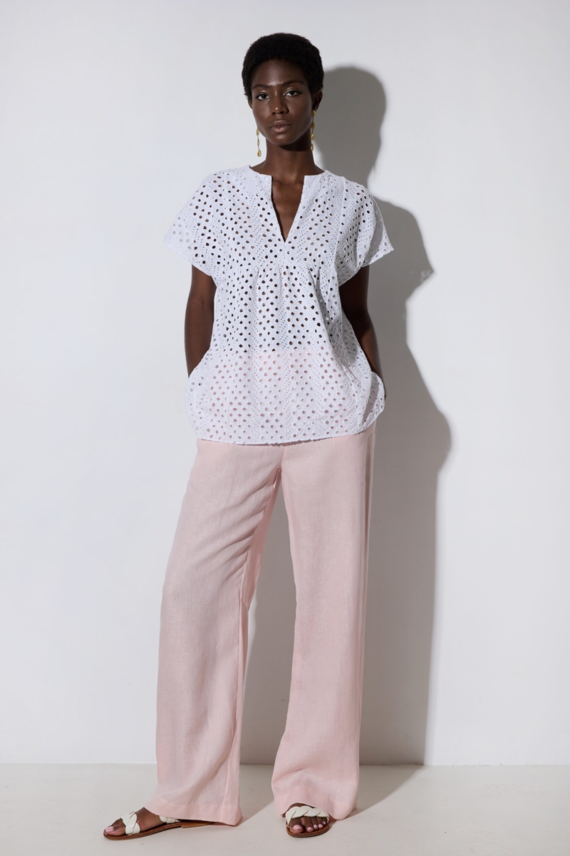 Yiorgos Koulasidis Riviera Linen Pants-soft pink