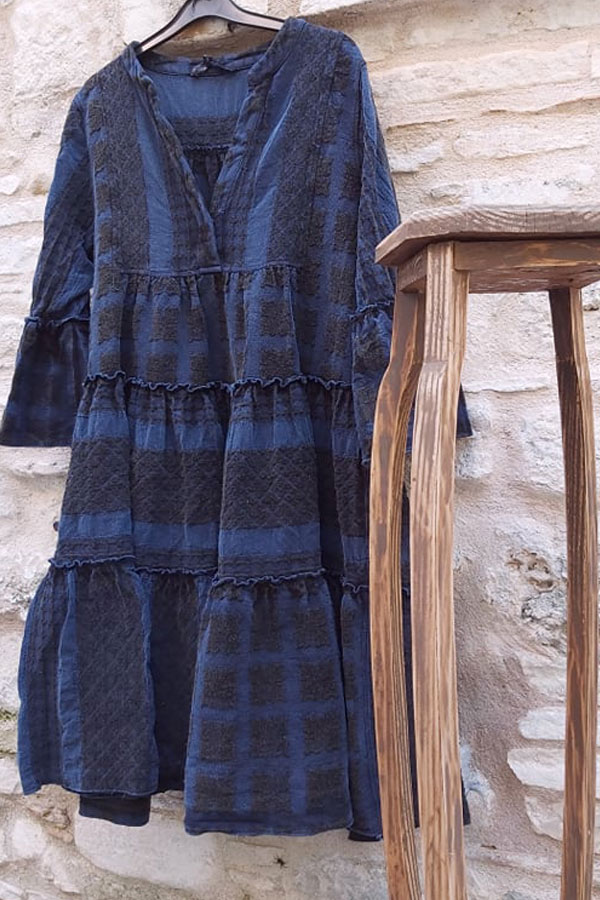 Devotion Twins Dress Blue Brown Cross Short