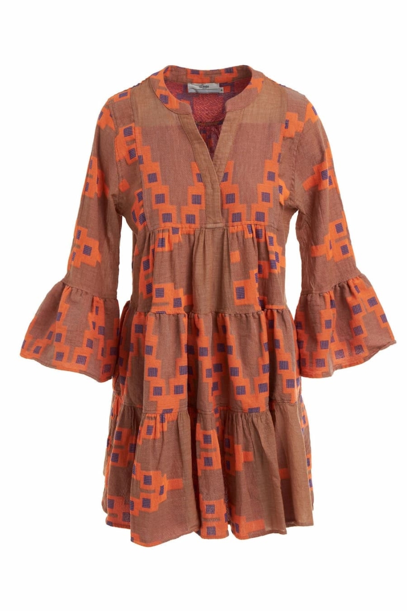 Devotion Twins Ella Short Dress Beige Orange