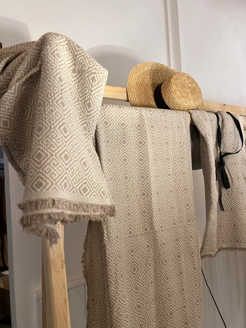 Fouta Fabric Beige Faistos