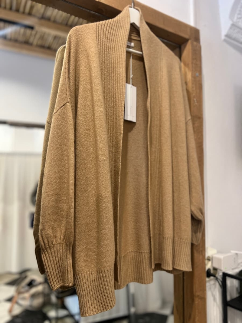 philosophy cardigan camel
