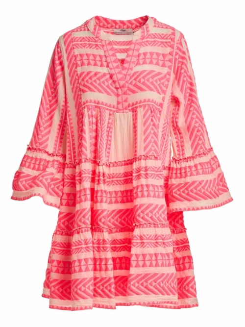 Devotion Twins Ella Dress Neon Pink Midi