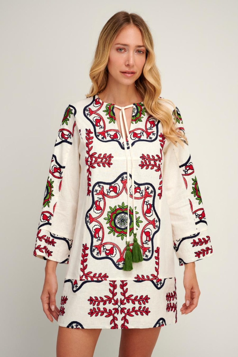 Pearl & Caviar embroidered Tunic dress Samarina S25P1227