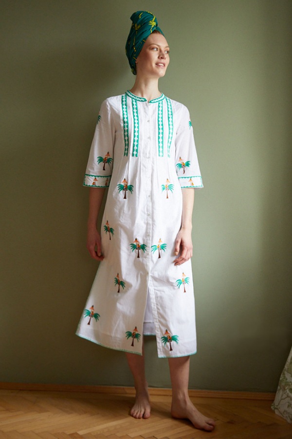 Nimo with love Day lily Kaftan Tropical Monkey