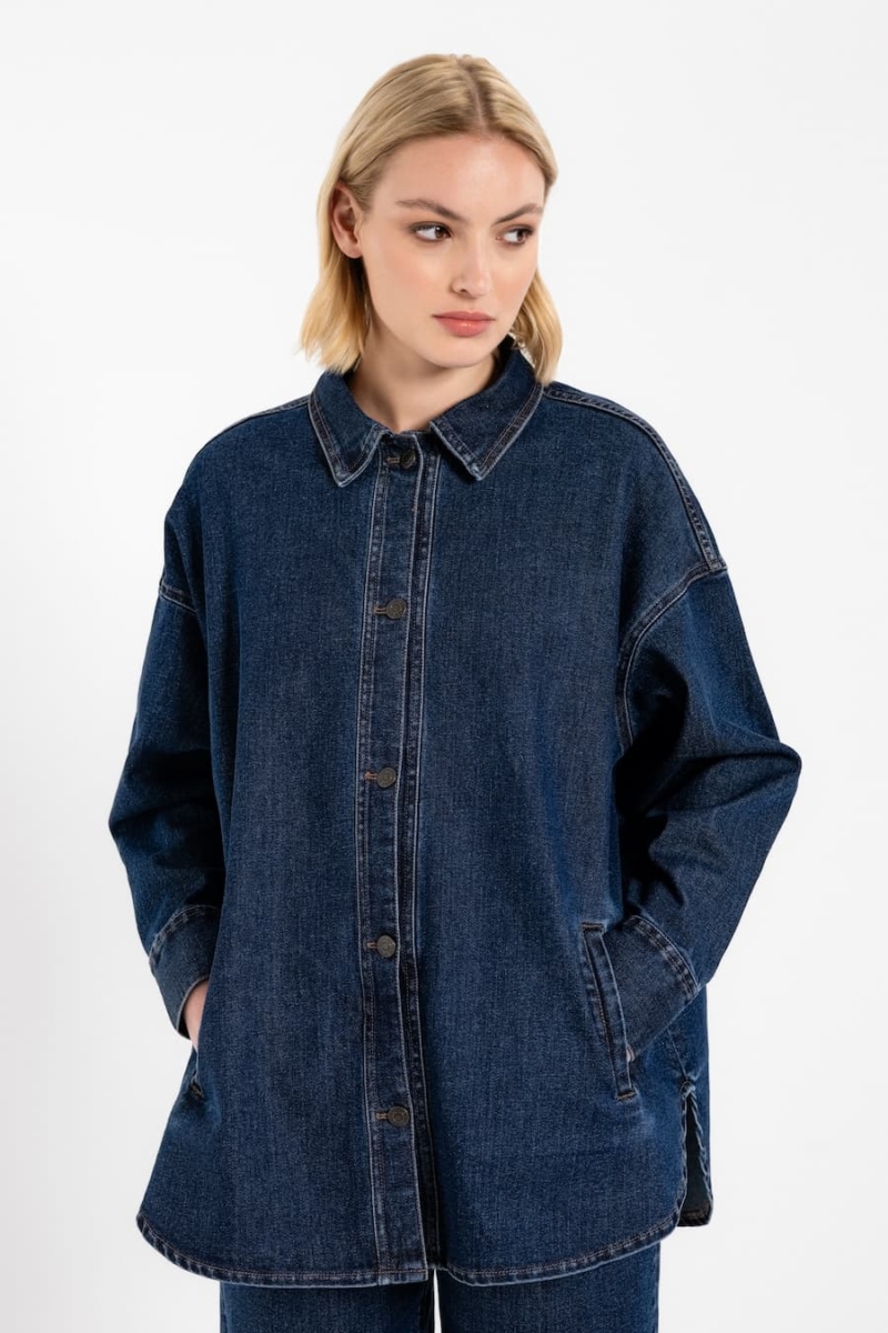 philosophy denim overshirt blue
