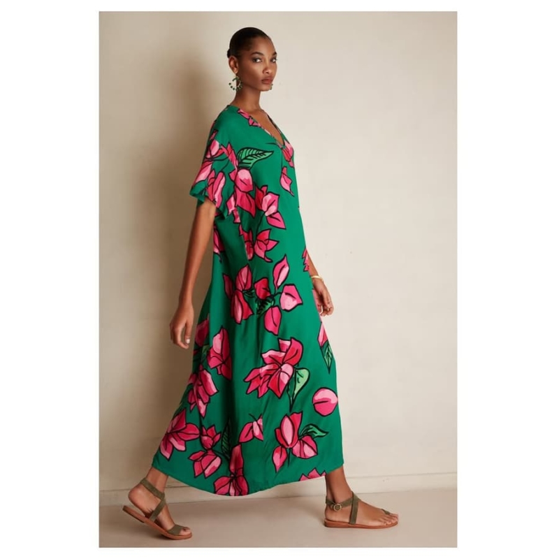 yiorgos koulasidis short sleeves linen dress