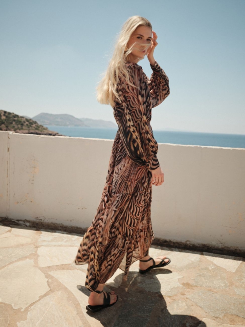 Devotion Twins Coastline print cotton silk shirt editorial look