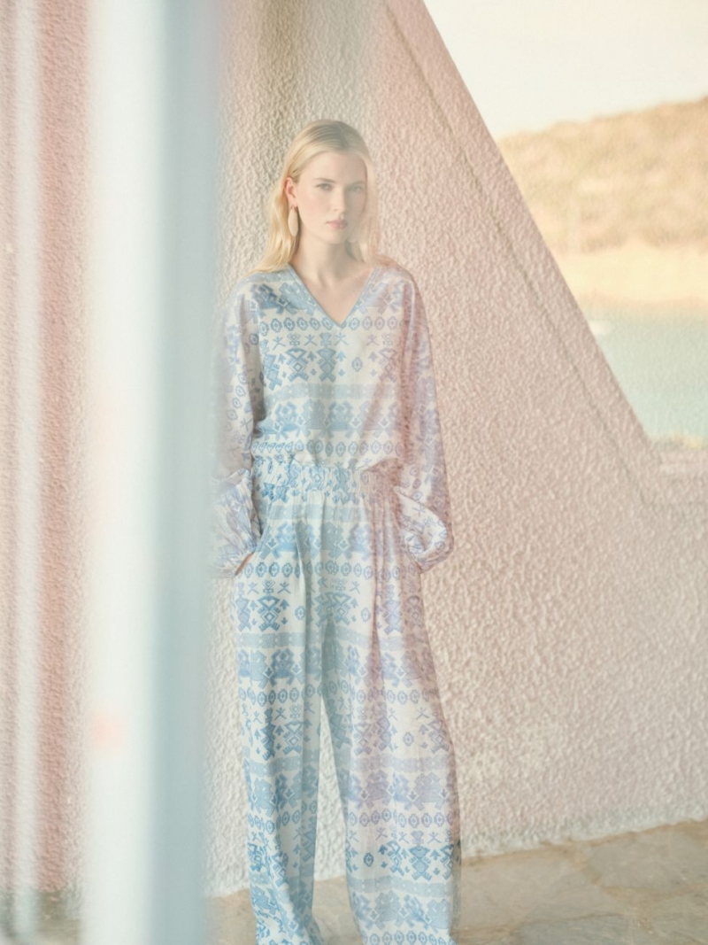 Devotion Twins Lumen jacquard cotton wide leg pants