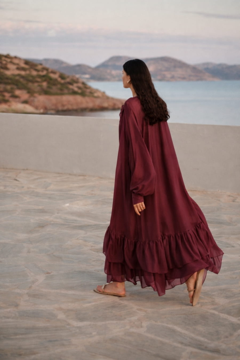 devotion twins grena maxi dress ruffle boho resort wear