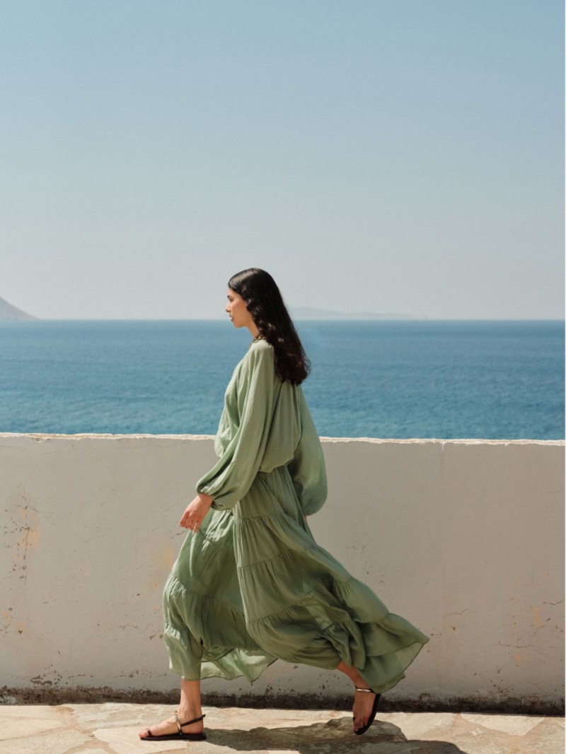 Devotion Twins Sage Voile Skirt flowing boho cotton skirt