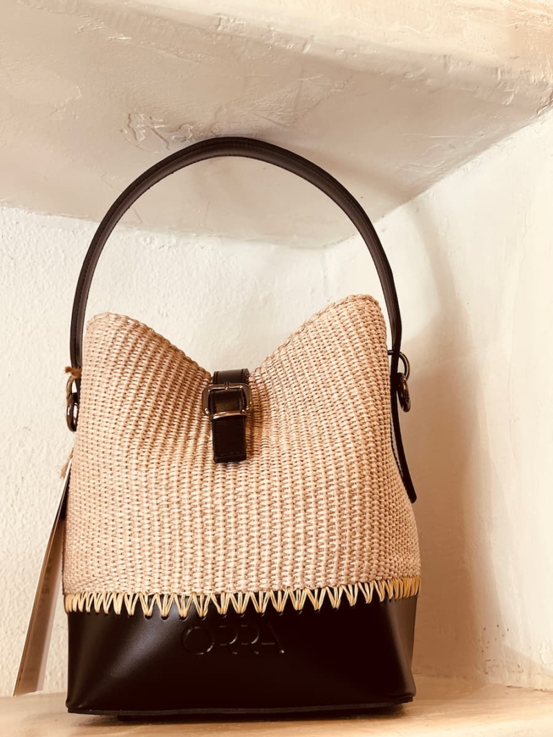 orra bag charm rafia leather 
