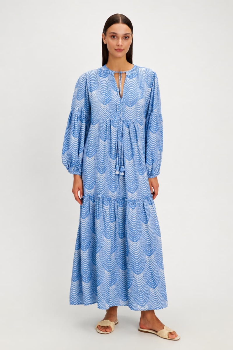 pearl and caviar long dress blue mermaid