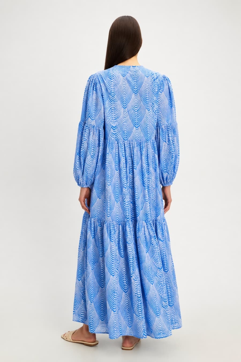 pearl and caviar long dress blue mermaid