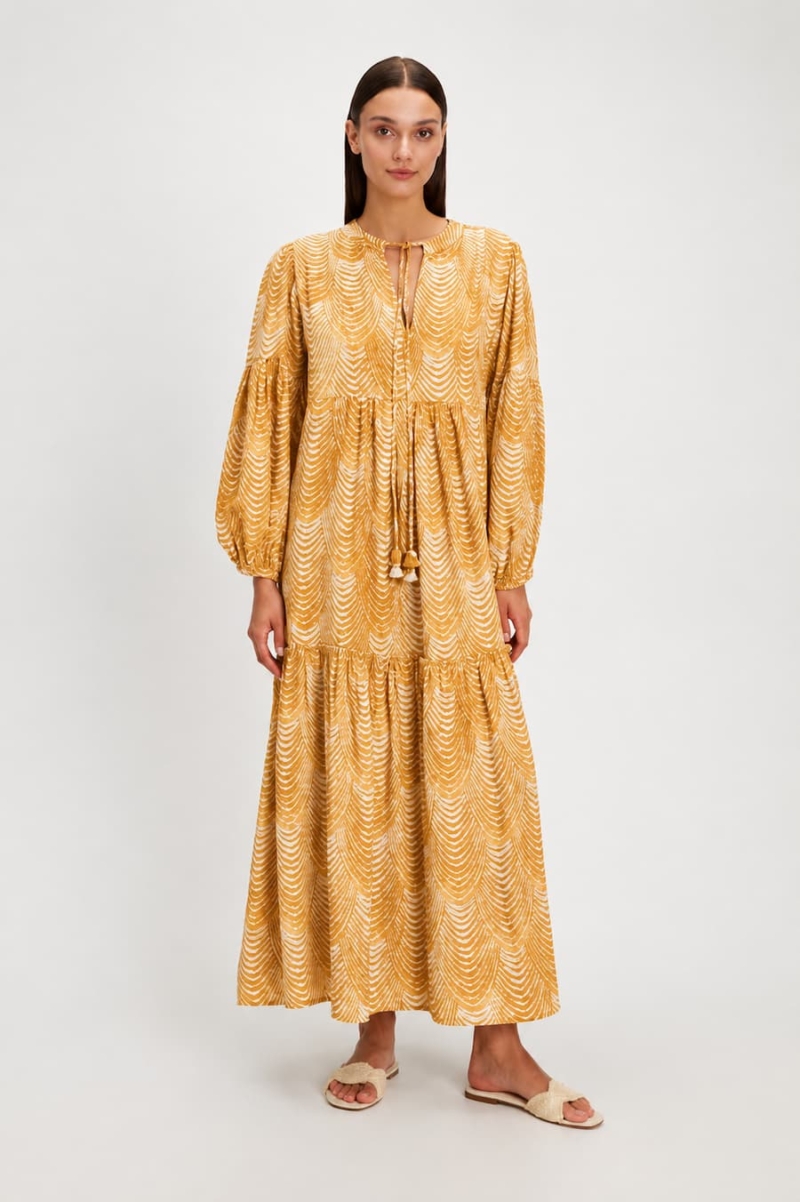 pearl and caviar long dress camel mermaid