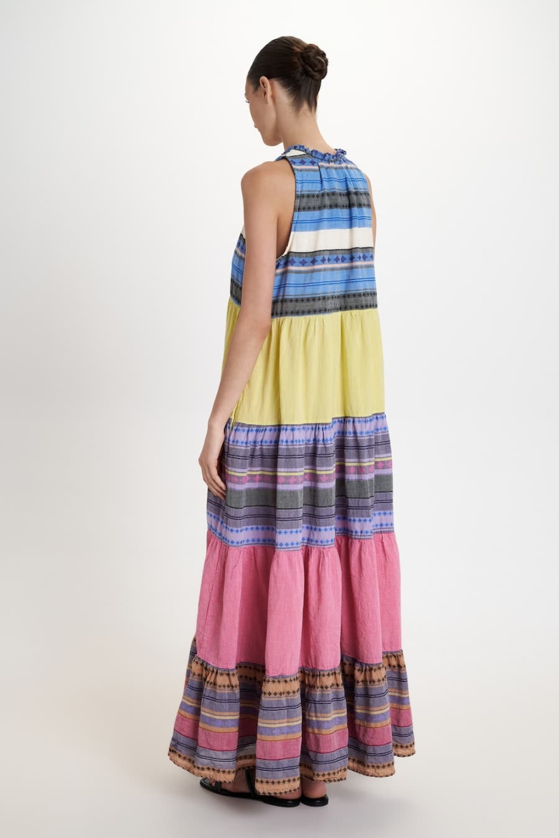 pearl & caviar monastiraki sleeveless dress – multicolor maxi dress