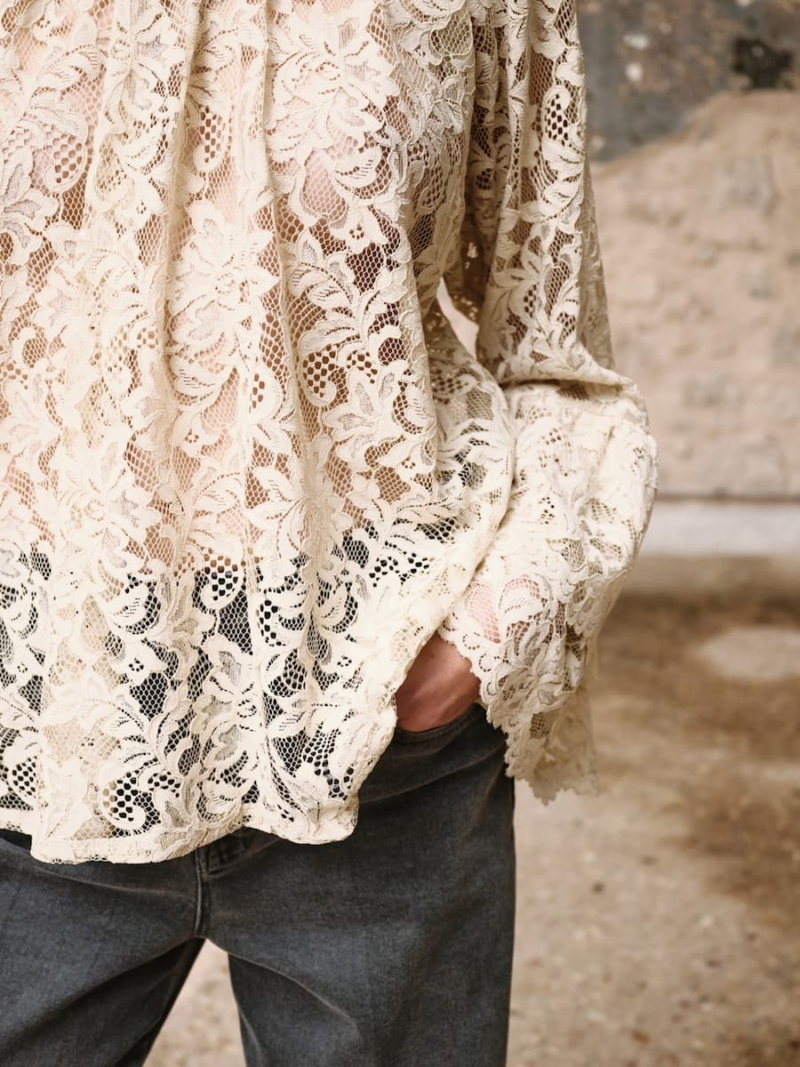devotion twins noirelle lace blouse – ivory