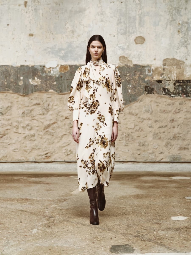 devotion twins velline printed dress – ivory floral