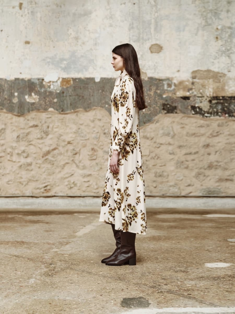 devotion twins velline printed dress – ivory floral