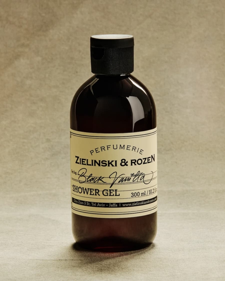 black vanilla shower gel